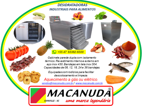 DESIDRATADOR DE ALIMENTOS PROFISSIONAL A GÁS GLP MACANUDA